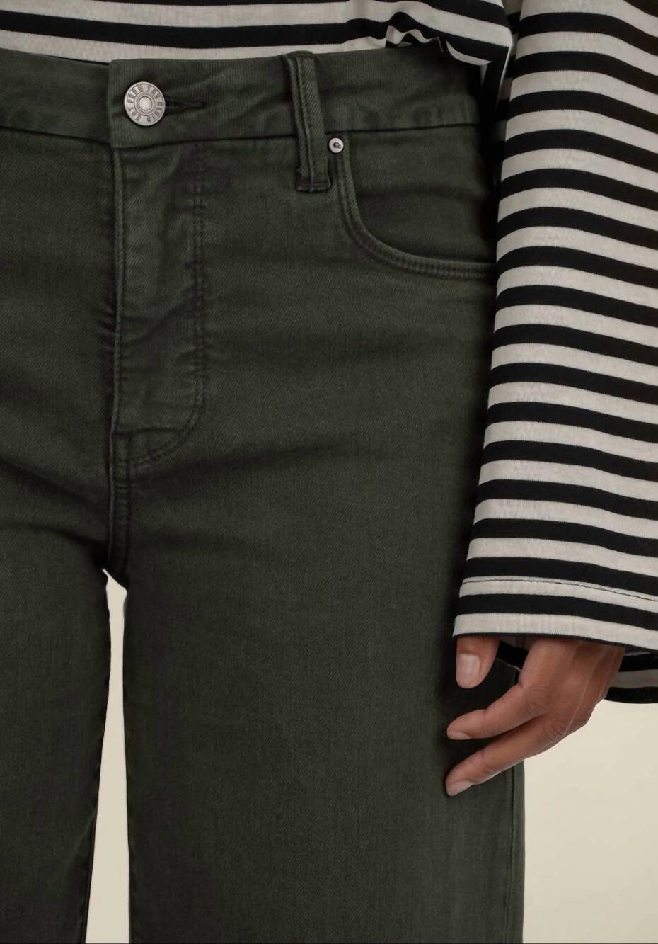 NEW KUT FROM THE KLOTH meg high rise fab ab wide leg jeans in sherwood forest - Picture 5 of 5